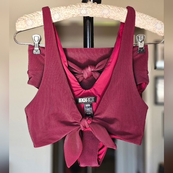 Beach Riot Other - Beach Riot Dallas Ribbed Bikini Set Purple Plum